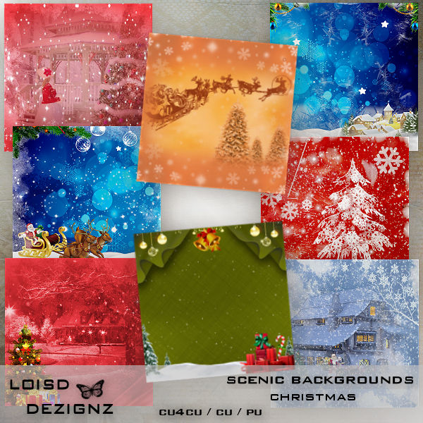 Scenic Backgrounds - Christmas - cu4cu/cu/pu - Click Image to Close